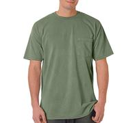 Una mayor comodidad colores coser a tejidos-proceso de teñido bolsillo para hombre T-camiseta de manga corta