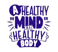una mente sana en un cuerpo sano Pegatinas de pared 54.6x55cm Varios tamaños Azul oscuro
