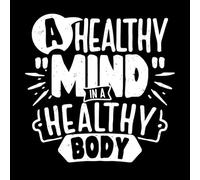 una mente sana en un cuerpo sano Pegatinas de pared de vinilo 67.2x67.7cm Incluye kit de película de transferencia Blanco