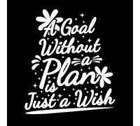 Una meta sin un plan es solo un deseo, motivación, tipografía, cita, diseño. Pegatinas de pared 67.2x78.1cm Fácil instalación Blanco