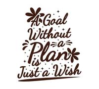 Una meta sin un plan es solo un deseo, motivación, tipografía, cita, diseño. Pegatinas de pared de vinilo 67.2x78.1cm Decoración de tiendas Café