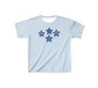 UNA Moda E Casual Camiseta de Manga Corta con y Mujer Tops Camiseta Mujer Tallas Grandes Camiseta Algodón Camiseta Corto Blanca Camiseta Básica Muselina Conjunto de Gimnasio, azul claro, L