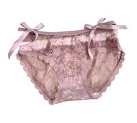 Una Mujer Busca Par Bragas Exquisitas con Doble Patrón Ahuecado Fragmentado Ribete Encaje.