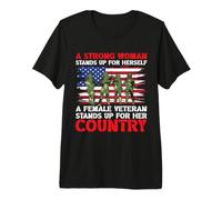 Una Mujer Fuerte se defiende a sí Misma Una Mujer veterana US Camiseta Premium