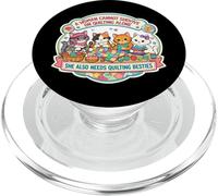 Una Mujer no Puede Sobrevivir en Acolchado Solo Gatos Divertidos Quilter PopSockets PopGrip para MagSafe