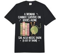 Una Mujer no Puede Sobrevivir Solo en Libros Que Necesita Hilo de Ganchillo Comfort Colors Adult Heavyweight T-Shirt