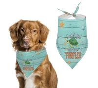Una Mujer Que Ama A La Linda Turtles Marina Azul Bufanda Triangular para Perros Impermeable Bandana para Perros Ajustable Pañuelos para Perro para Gatos Mascota Bodas