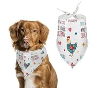 Una Mujer Que Ama A Las Gallinas Rosas Bufanda De Mascota Clásico Bandanas De Perros Ajustable Baberos para Gatos para Accesorio Mascota Decoración