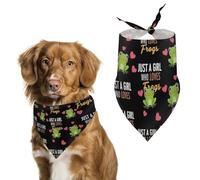 Una Mujer Que Ama A Las Ranas Bufanda Triangular para Mascota Duradero Bandanas Triangular para Perro Ligero Pañuelos para Perro para Gatos Decoración Bodas