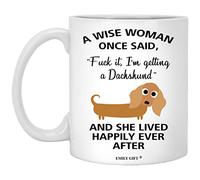 Una Mujer Sabia Dijo Una Vez: Divertida Mamá Perro Salchicha Taza De Café Elegante Taza Divertido Tazas De Desayuno Para Té Hogar Cacao Cappuccino 330Ml