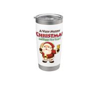 Una muy Feliz Navidad y Feliz Año Nuevo Santa Claus Holiday Vaso térmico de acero inoxidable de doble pared