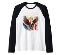 Una Nación Bajo Dios 250 Años Bendito Patriota Americano Camiseta Manga Raglan