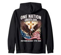 Una Nación Bajo Dios 250 Años Bendito Patriota Americano Sudadera con Capucha