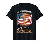 Una Nación Bajo Dios 250 Años de Bendiciones Patriótico Camiseta