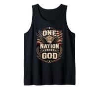 Una nación bajo Dios águila Bandera Americana patriótica Cristiana Camiseta sin Mangas