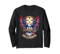 Una nación bajo Dios América 250 años USA Eagle Christian Manga Larga