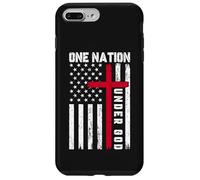 Una nación bajo Dios Bandera Americana Cruz Cristiana patriótica Carcasa para iPhone 7 Plus/8 Plus