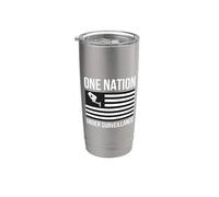 Una nación bajo vigilancia Privacidad Orden Mundial 1984 Chip Vaso térmico de acero inoxidable de doble pared