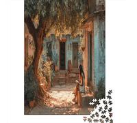 Una niña Lee en el Patio de una Escuela Rural Rompecabezas para Adultos || De Diversión Familiar 70x50cm/1000pcs