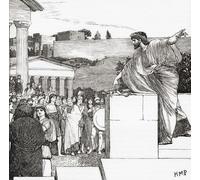 Una oración de Demóstenes. Demóstenes 384 322 a. C. Estadista griego y orador de la antigua Atenas. De la historia universal de Cassell publicado en 1888. Impresión de póster de Ken Welsh (15 x 15)