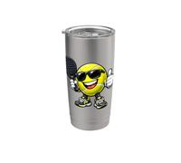 Una Pelota De Pádel Muy Mona. Un Jugador De Pádel Muy Guay. Vaso térmico de acero inoxidable de doble pared