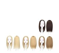 Una peluca calva de dama, Peluca de cabello lacio Remy real for mujer, de 10/12 pulgadas, sin flequillo, 9 x 14 cm, base fina de encaje suizo.(Black,30CM)