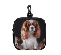 Una Perra Cavalier King Charles Spaniel con Sus Cachorros,Bolsa de Almacenamiento Cuadrada con Cremallera, Monedero de Neopreno, Carteras pequeñas, Monedero pequeño, Monedero