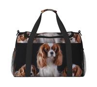 Una Perra Cavalier King Charles Spaniel con Sus Cachorros,Bolsas Deportivas, Bolsos de Viaje Deportivos Cruzados de Mano, Bolsas de Viaje de Gran Capacidad para Mujeres y Hombres.