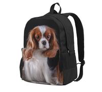 Una perra Cavalier King Charles Spaniel con sus cachorros,Mochila con bolsillos, mochila informal para el día a día, resistente al agua, ideal para la escuela, viajes