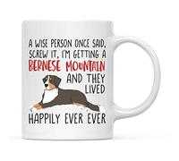Una Persona Sabia Dijo Una Vez: Al Diablo, Voy A Conseguir Un Perro De Montaña Bernés Gris Oscuro. Taza De Café Con Asa Tazas De Desayuno Único Tazas De Cerámica Para Escuela Cacao 330Ml