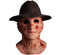 Una Pesadilla en Elm Street 4 Freddy Látex Adulto Disfraz Máscara W/Sombrero