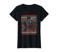 Una Pesadilla en ELM Street Feria de Navidad Isla Camiseta, Mujer, Negro, L