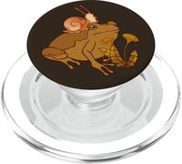 Una Rana con un Caracol se coloca Delante de una Flor de Diente de león PopSockets PopGrip para MagSafe