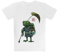 Una Rana Y Su Hijo Activos Camiseta Blanca para Niños Camiseta De Manga Corta para Niños Kids White tee Children Short Sleeve T-Shirt