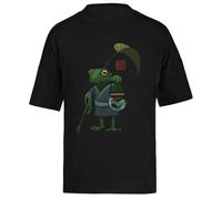Una Rana Y Su Hijo Activos Camiseta Extragrande Holgada Negra Unisex Unisex Black tee Baggy Oversized T-Shirt