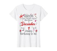 Una Reina Nació el 1 de Diciembre 1 de Diciembre Cumpleaños Camiseta