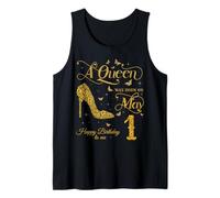 Una Reina nació el 1 de Mayo Feliz cumpleaños para mí 1 de Mayo Camiseta sin Mangas