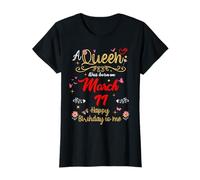 Una Reina nació el 11 de Marzo 11 de Marzo Cumpleaños Camiseta