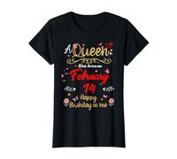 Una Reina nació el 14 de febrero 14 de febrero Cumpleaños Camiseta
