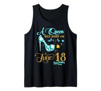 Una Reina Nació el 18 de Junio Feliz Cumpleaños para Mí 18 Junio Camiseta sin Mangas