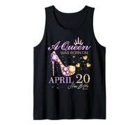 Una Reina Nació el 20 de Abril Feliz Cumpleaños Reina Camiseta sin Mangas