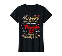 Una Reina nació el 25 de noviembre 25 de noviembre Cumpleaños Camiseta