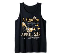 Una Reina nació el 28 de Abril Feliz cumpleaños a mí Reina Camiseta sin Mangas