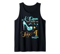 Una Reina nació el 4 de Junio Feliz cumpleaños para mí 4 de Junio Camiseta sin Mangas