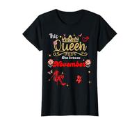 Una Reina nació el 4 de noviembre 4 de noviembre Cumpleaños Camiseta