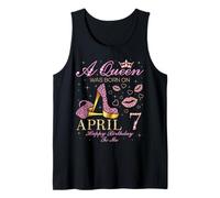 Una Reina Nació el 7 de Abril Feliz Cumpleaños para Mí Camiseta sin Mangas