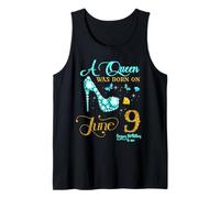 Una Reina nació el 9 de Junio Feliz cumpleaños para mí 9 de Junio Camiseta sin Mangas