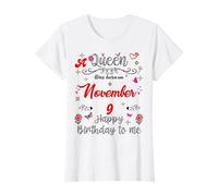 Una Reina nació el 9 de noviembre 9 de noviembre Cumpleaños Camiseta