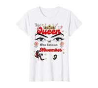Una Reina nació el 9 de noviembre 9 de noviembre Cumpleaños Camiseta