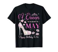 Una reina nació en mayo, fiesta de feliz cumpleaños para mí, linda rosa Camiseta